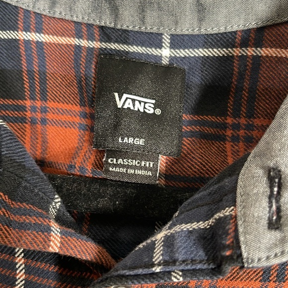 VANS Sycamore Flannel Long Sleeve Shirt, Dress Blue Sequoia, Size Large, Stylish - Picture 7 of 15